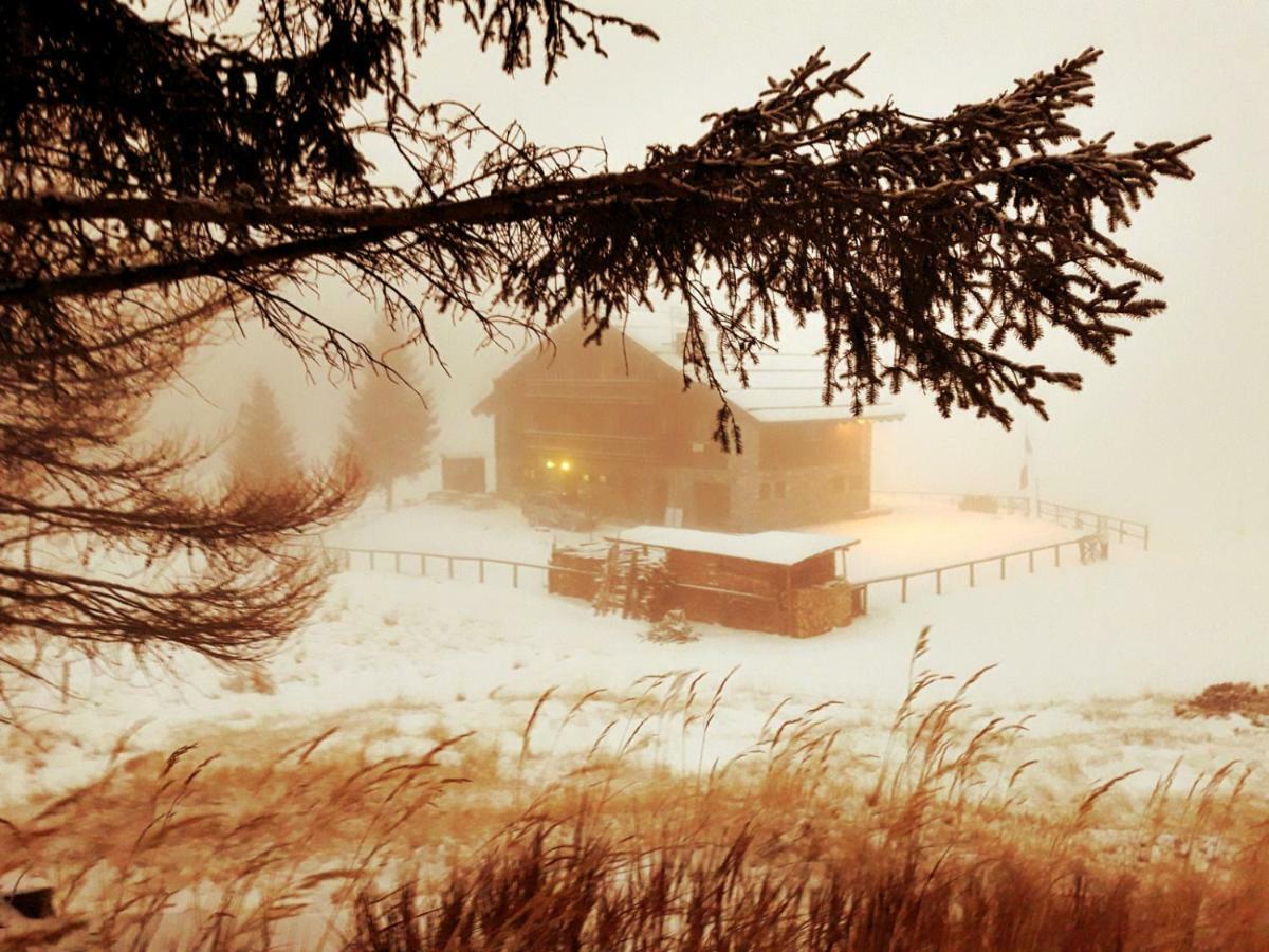 Rifugio Al Lago Del Mortirolo In Inverno Raggiungibile Solo A Piedi Monno Buitenkant foto